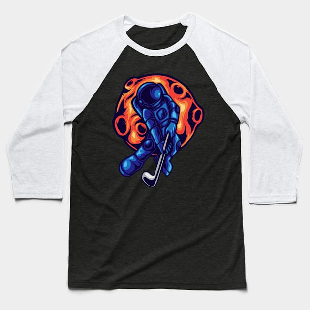 Astronaut Playin Golf Baseball T-Shirt by medabdallahh8